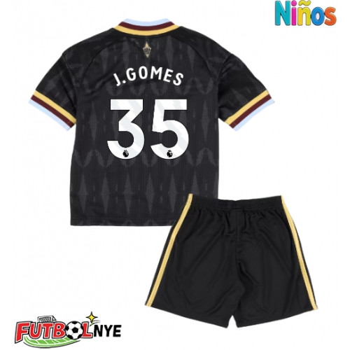 Camiseta Aston Villa Joao Gomes #35 Visitante Equipación para niños 2026-27 manga corta (+ pantalones cortos)